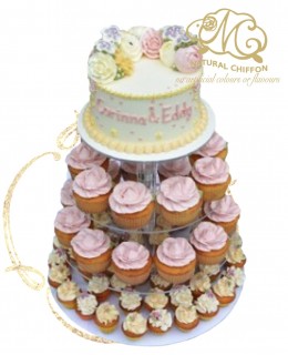 W053 1層韓花蛋糕 +20Cupcake +50自選味道Mini Cupcake Tower 