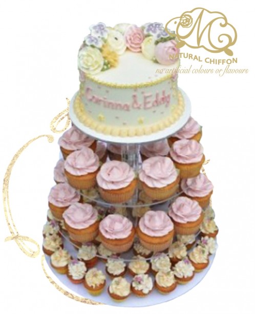W053 1層韓花蛋糕 +20Cupcake +50自選味道Mini Cupcake Tower 